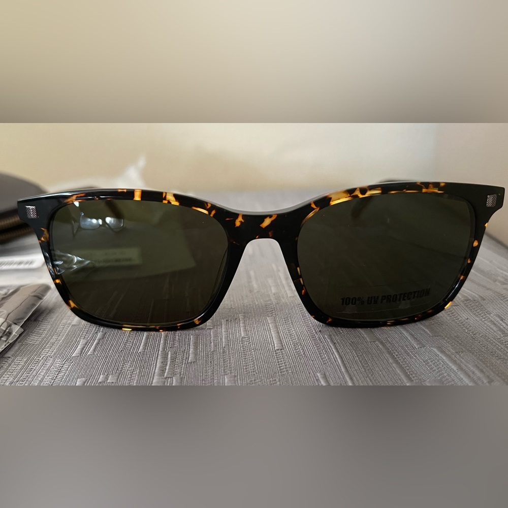 Ermenegildo Zegna Square Tortoise Sunglasses